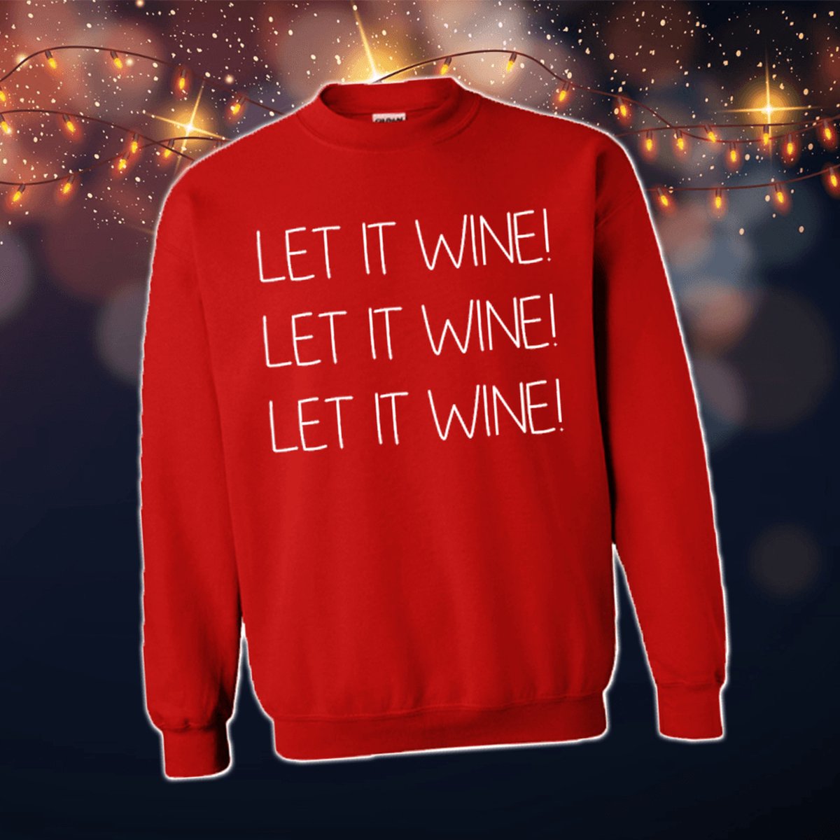 Foute Kersttrui Dames & Heren - Kersttrui met tekst Let it wine | Kersttrui Maat L | Kersttrui Dames - Kersttrui Heren - Grappige Kersttrui met tekst | Namengigant | Incl. 2 jaar garantie